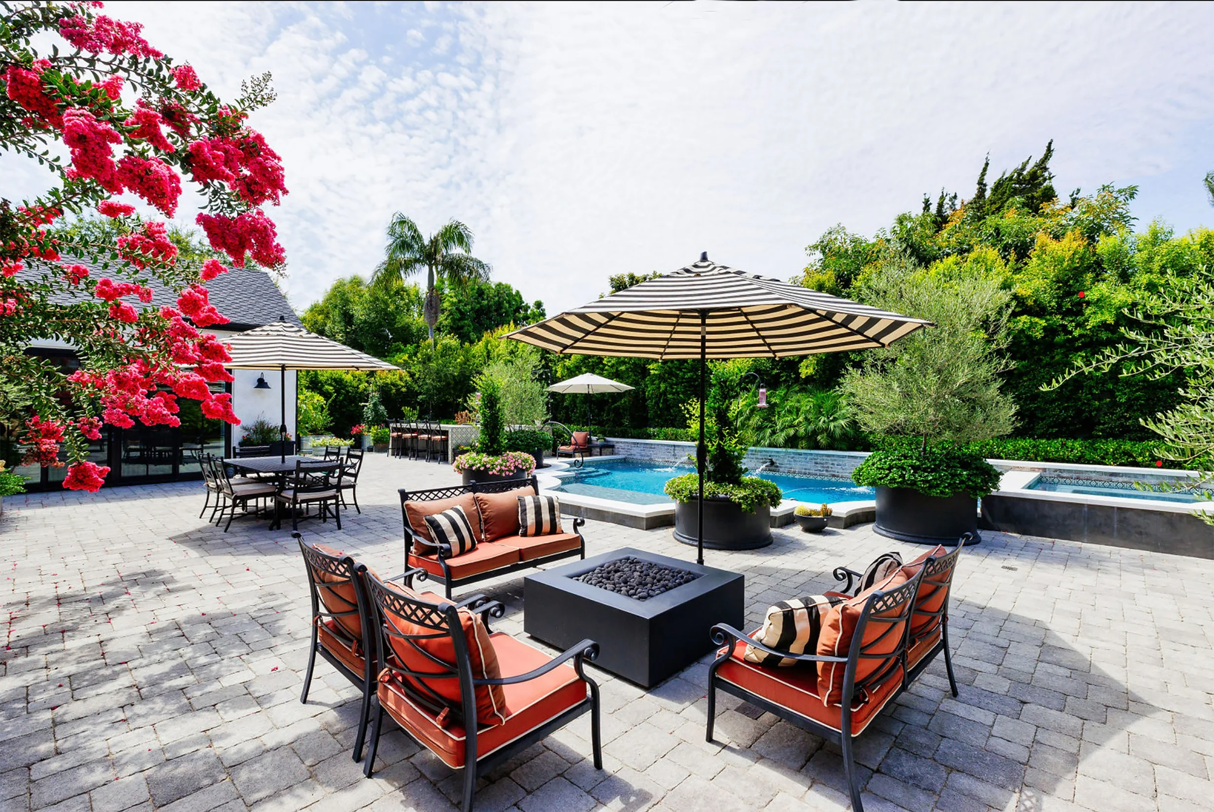 Beautiful Outdoor Living Space at New Custom Built, American Craftsman Style Home In Floral Park, CA
